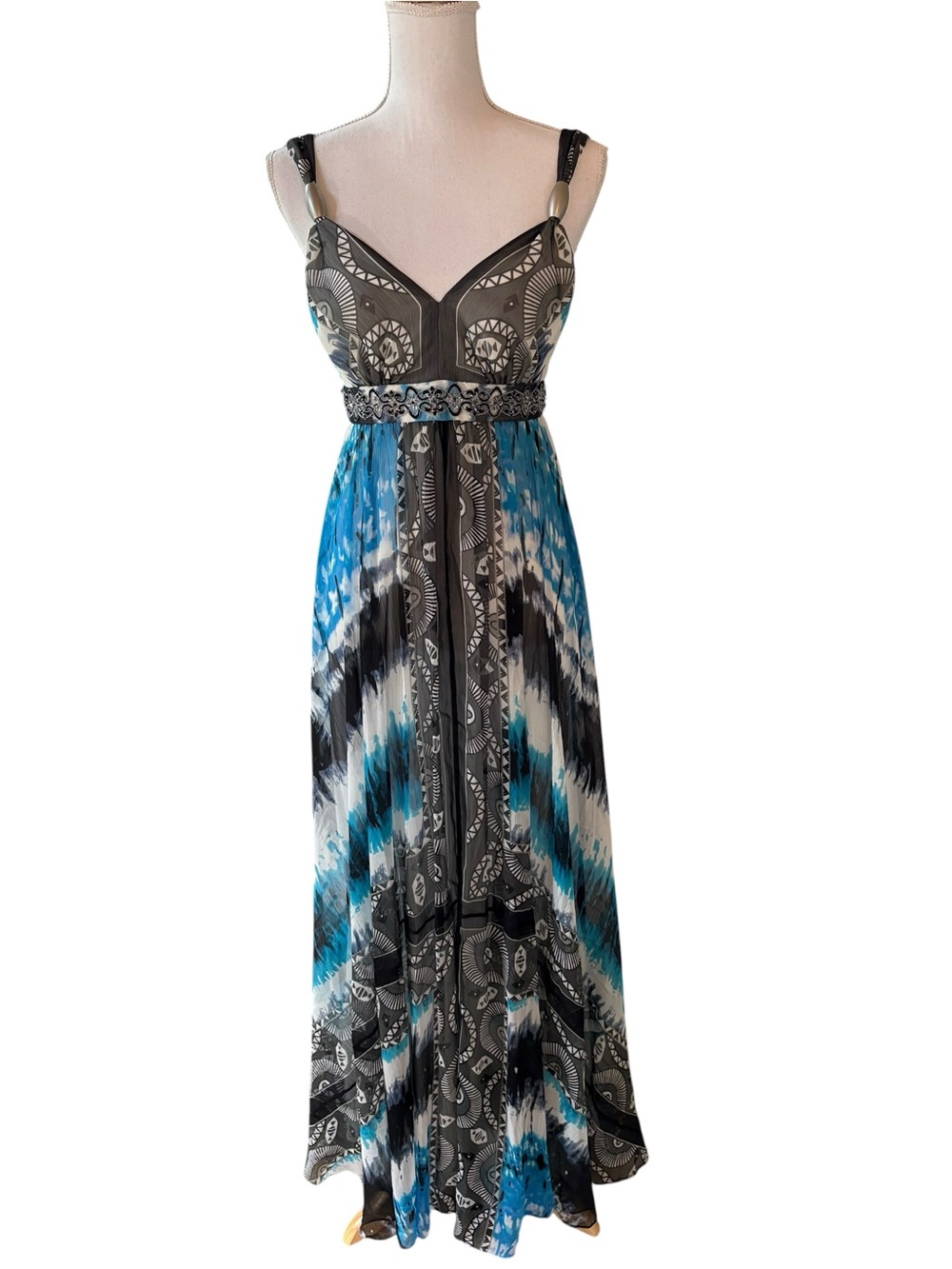 White House Black Market V-Neck Flowy Maxi Dress.  Size 0